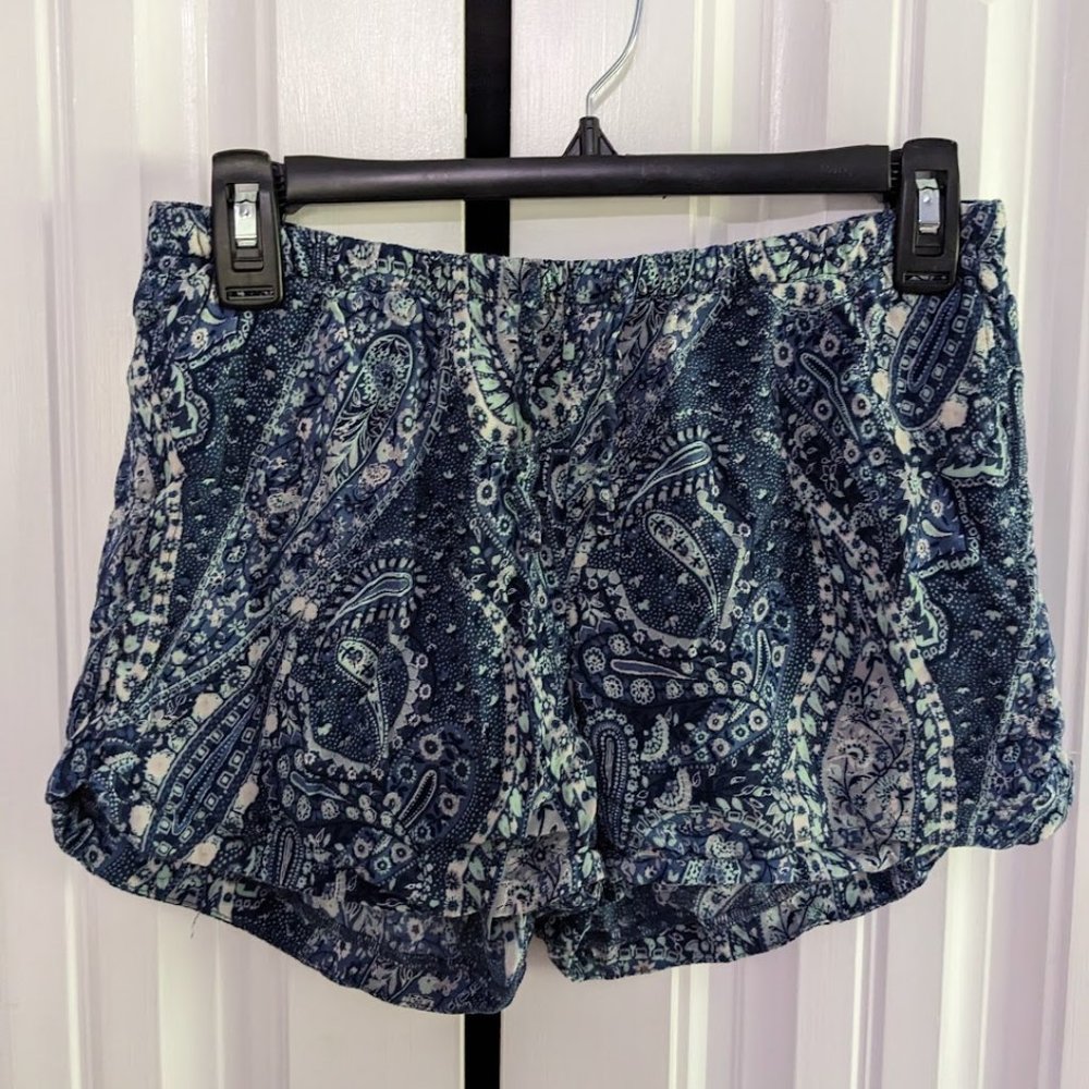 Old Navy Blue Patterned Mid-Rise Flowy Shorts Size Juniors XL